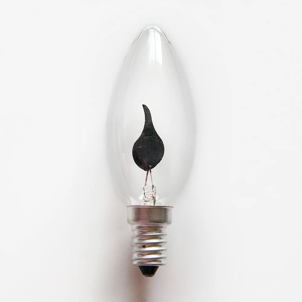 C35 220V clear cover incandescence led flickering flame light bulb