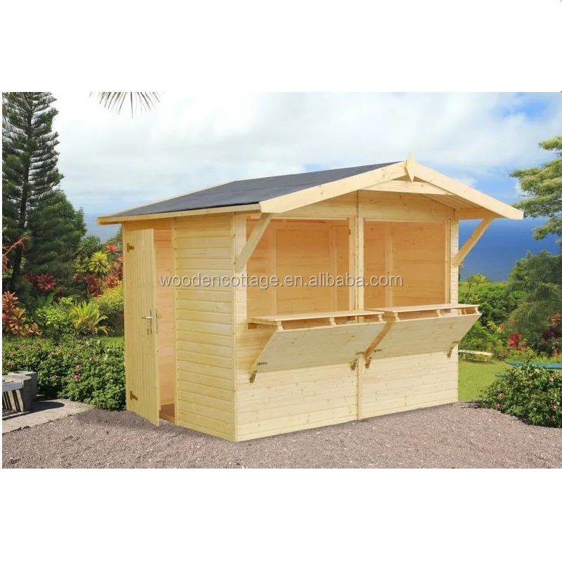 
small russian pine wooden house booth use coffee kiosk bbq stands using charcoal  (62175223980)
