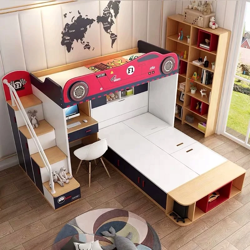
car bed modern kids bed with desk wardrobe bedroom furniture bunk bed 103 
