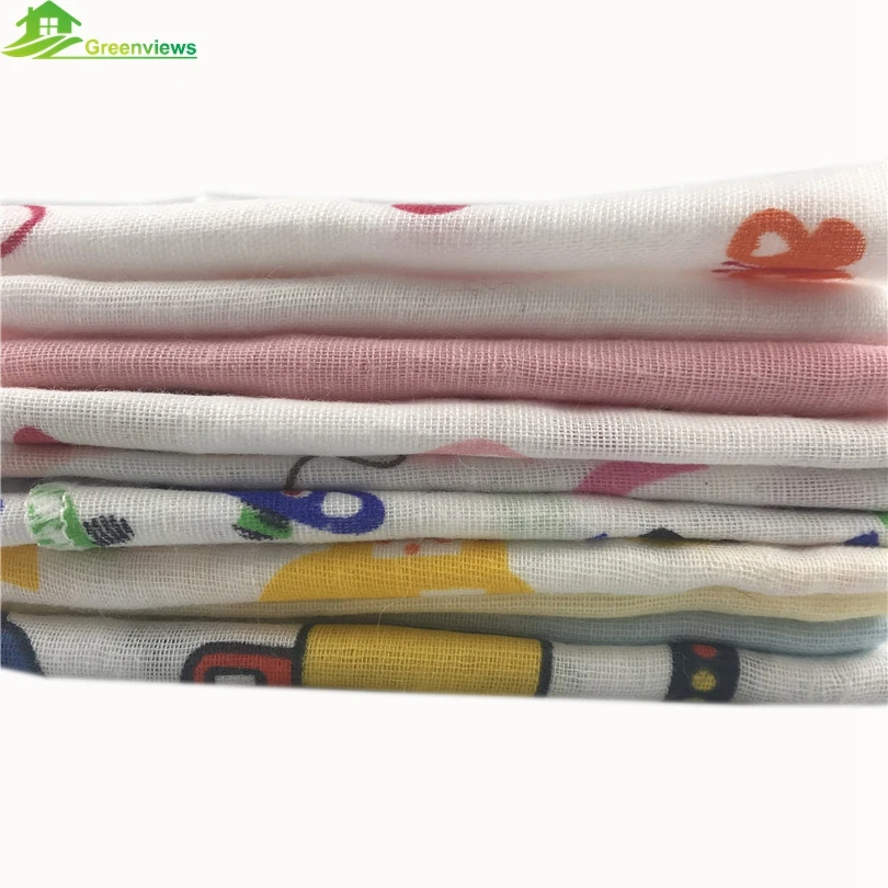 
Manufacturer china Sweet design cotton printed muslin cloth fabric bath towel for baby 