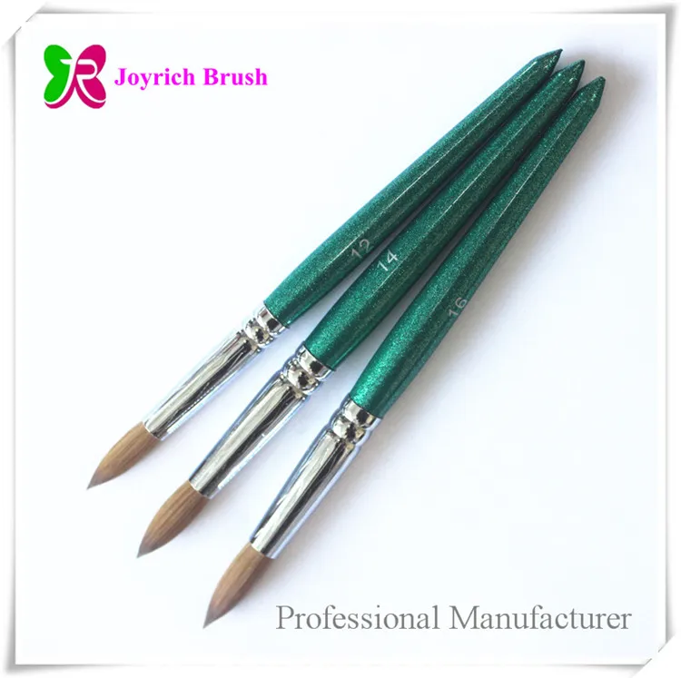  Чистые волосы kolinsky акриловый дизайн ногтей оптовая продажа ацетоновая устойчивая ручка кисть для