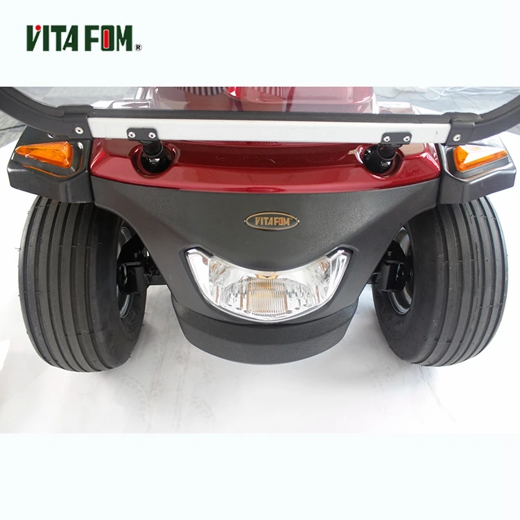 Stable Red New Energy Electric Scooter 1300W Long Range Electric Golf Cart Four Wheeled with Basket and Ceiling