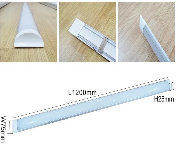 Светодиодная Очищающая трубка 600 мм, 18 Вт, 26 Вт, 36 Вт, Потолочная Светодиодная трубка для поверхностного монтажа, плоская светодиодная трубка, узкая светодиодная панельная лампа