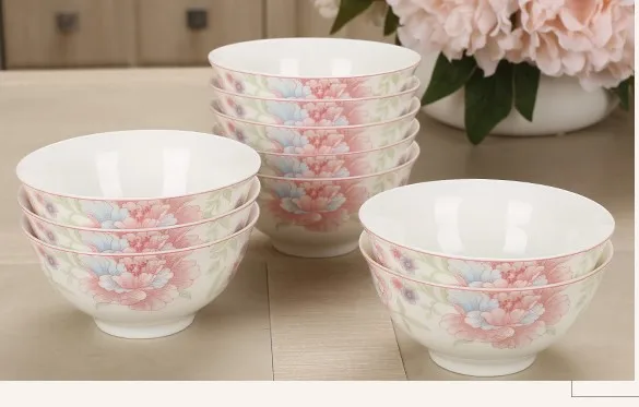 Haonai manufactured Chinese style porcelain bowl white deep round bowl soup bowl