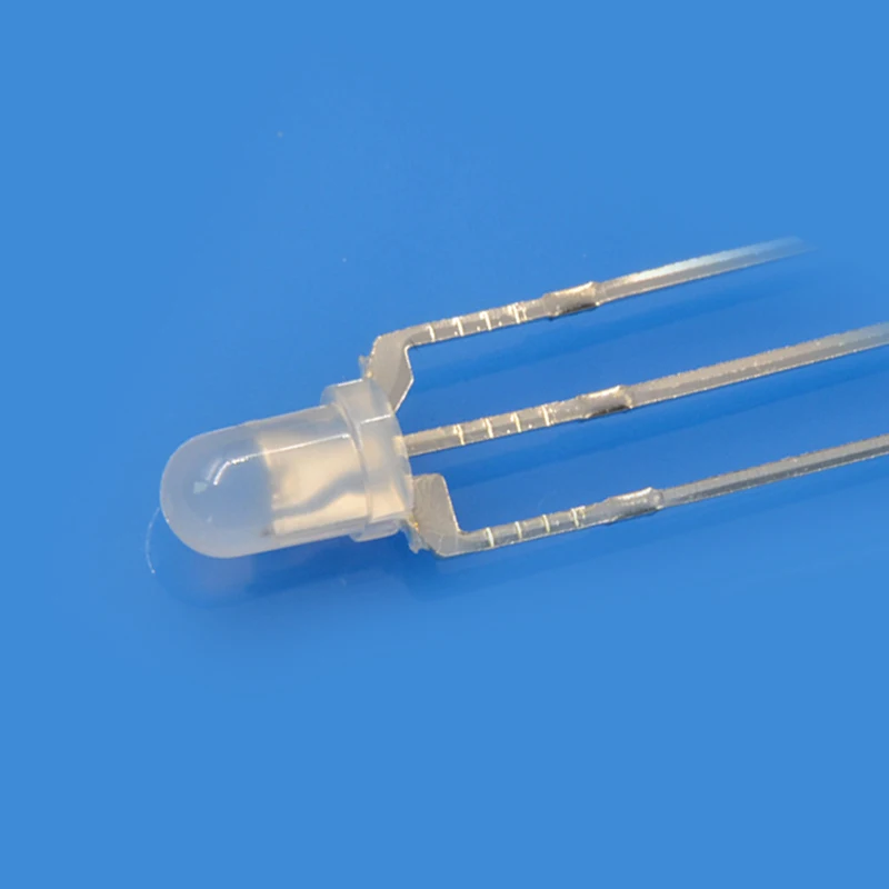 3mm LED diode dual colour LEDs red - green white difused - round shape 3mm diameter 3 pin with common anode