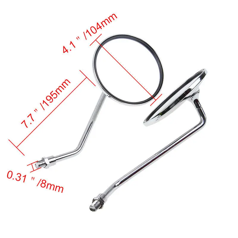 A Pair Of Motorcycles, Scooters, Electric Vehicles, Rear View Side Mirrors, Universal Mirror Diameter 10cm