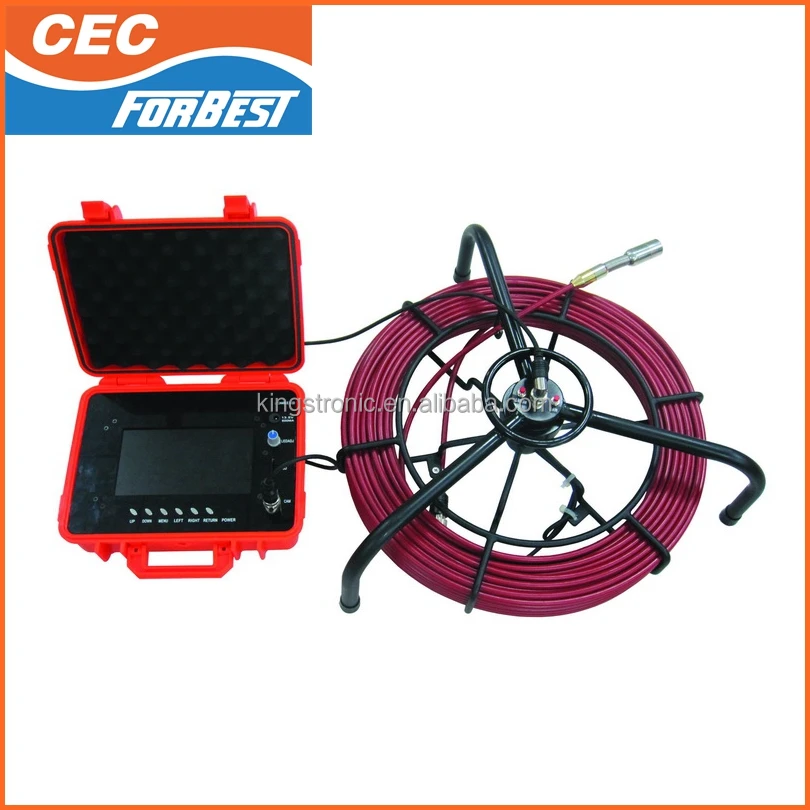 
 Встроенный передатчик зонда 512 Гц, 12 В постоянного тока/4500 мАч, литий-ионная батарея, портативная камера для осмотра труб LayFlat и Disk-type  