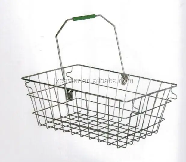 28L Custom available red wire plastic supermarket shopping basket with Single Handle
