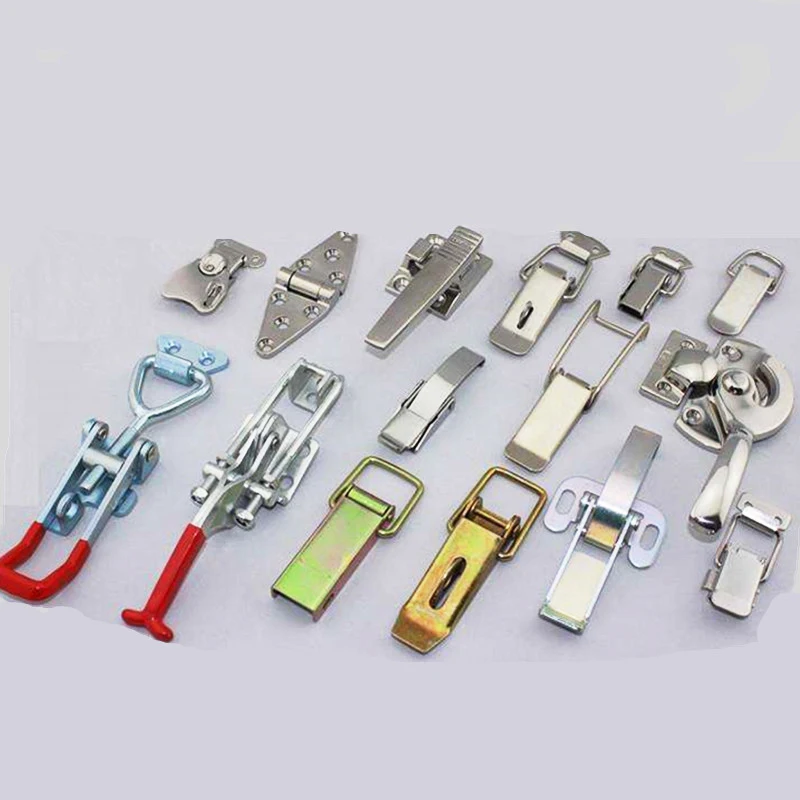 Custom small mini metal stainless steel quick release adjustable tool wooden box toggle draw latch