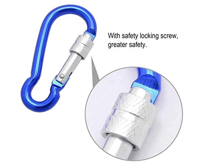 6,4 см алюминиевый карабин замок карабины клип брелок клип с винтовым зажимом ворота крючки Весна Ссылка Пряжка для гамак, походный лагерный и т. д