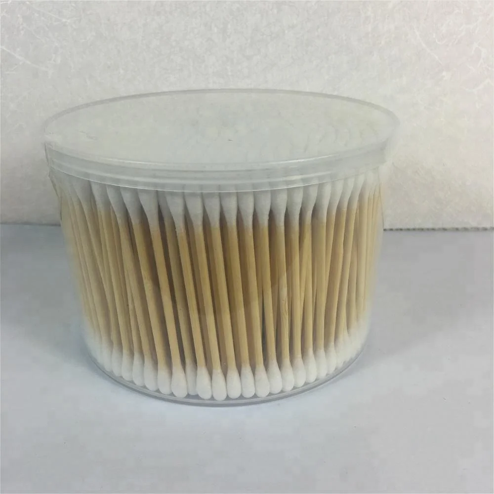 dual head Wooden cotton swab bamboo