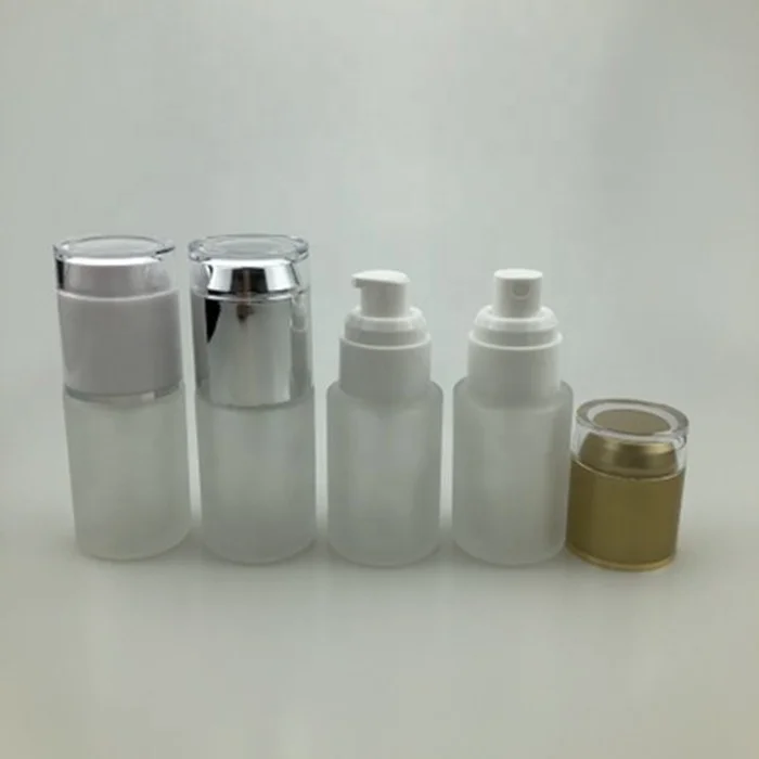 30ml clear frosted glass  with sprayer and duck pump lotion  bottle