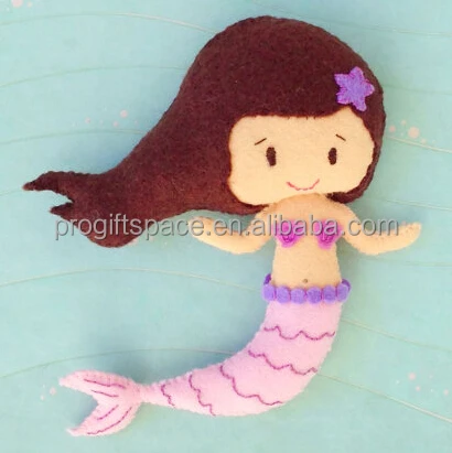 
2018 new hot sales China toy product fabric decoration ornament wholesale handmade girl crochet pattern craft felt mermaid doll 