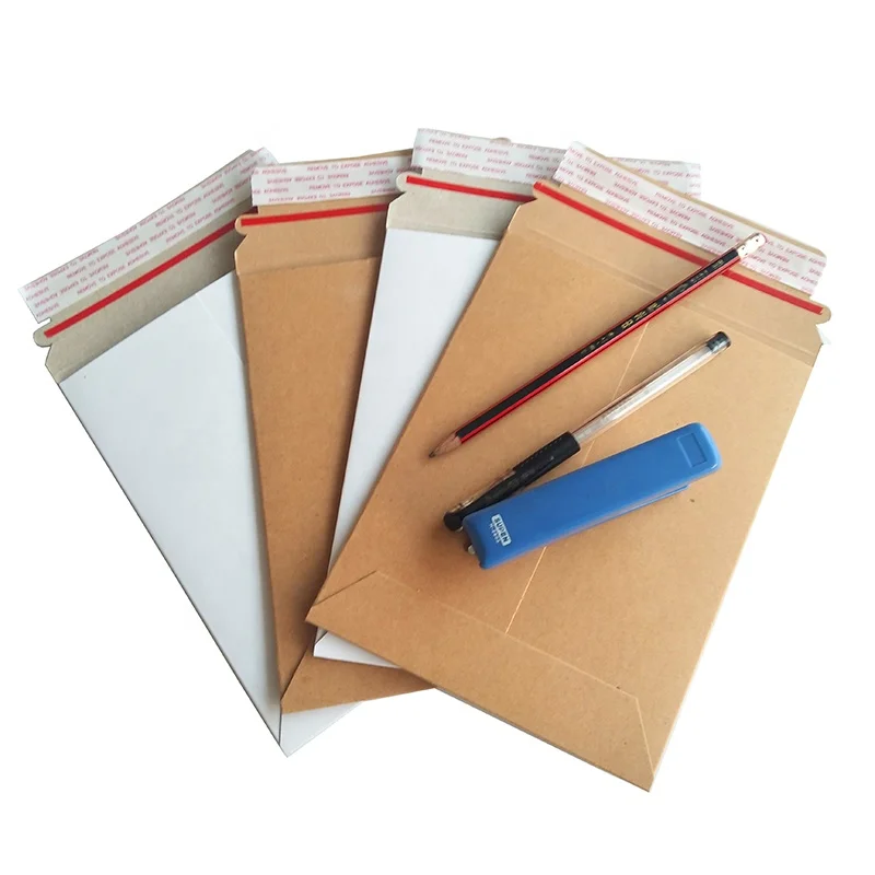 Fully Recyclable Brown Cardboard Paper Envelope Custom Size for Mailing Apparel Crafts Stickers Ties Candles Colorful Blank Logo