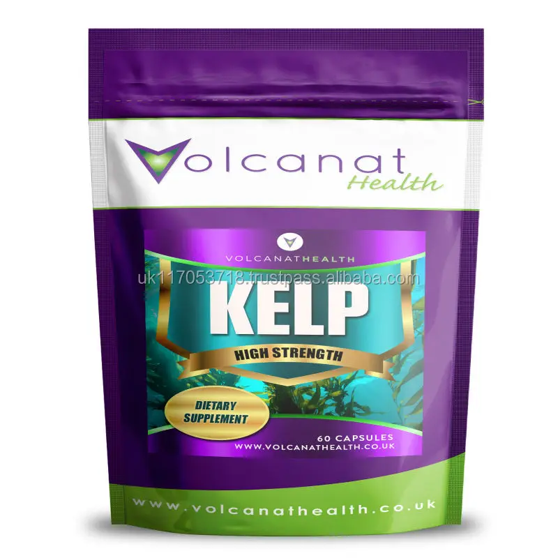 
Kelp 600mg Health Dietary Supplement Pills Volcanat Health Premium Foil Pack 