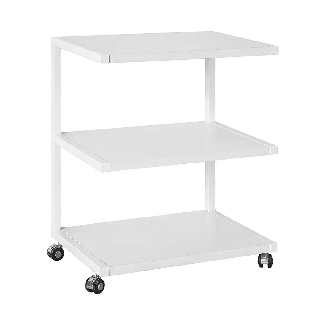 Mobile 3 Tiers Printer Shelf Stand Side Table End Table on Wheels