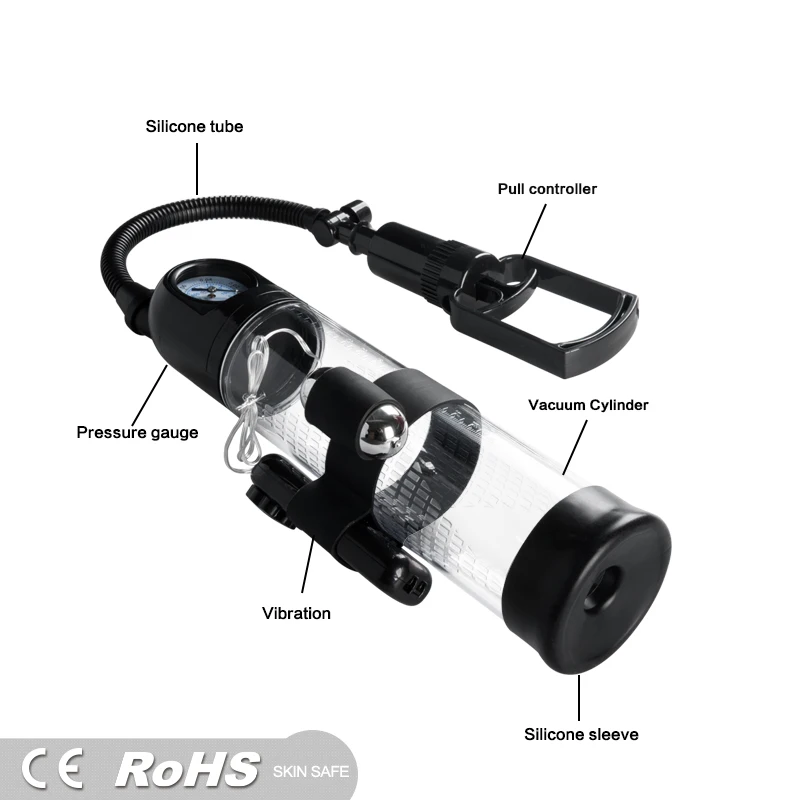 
2021 New Male Penis Enlarger Vacuum Pump With Master Pressure Gauge Cock Enlargement Erection Adult Sex Toys For Men Gay 
