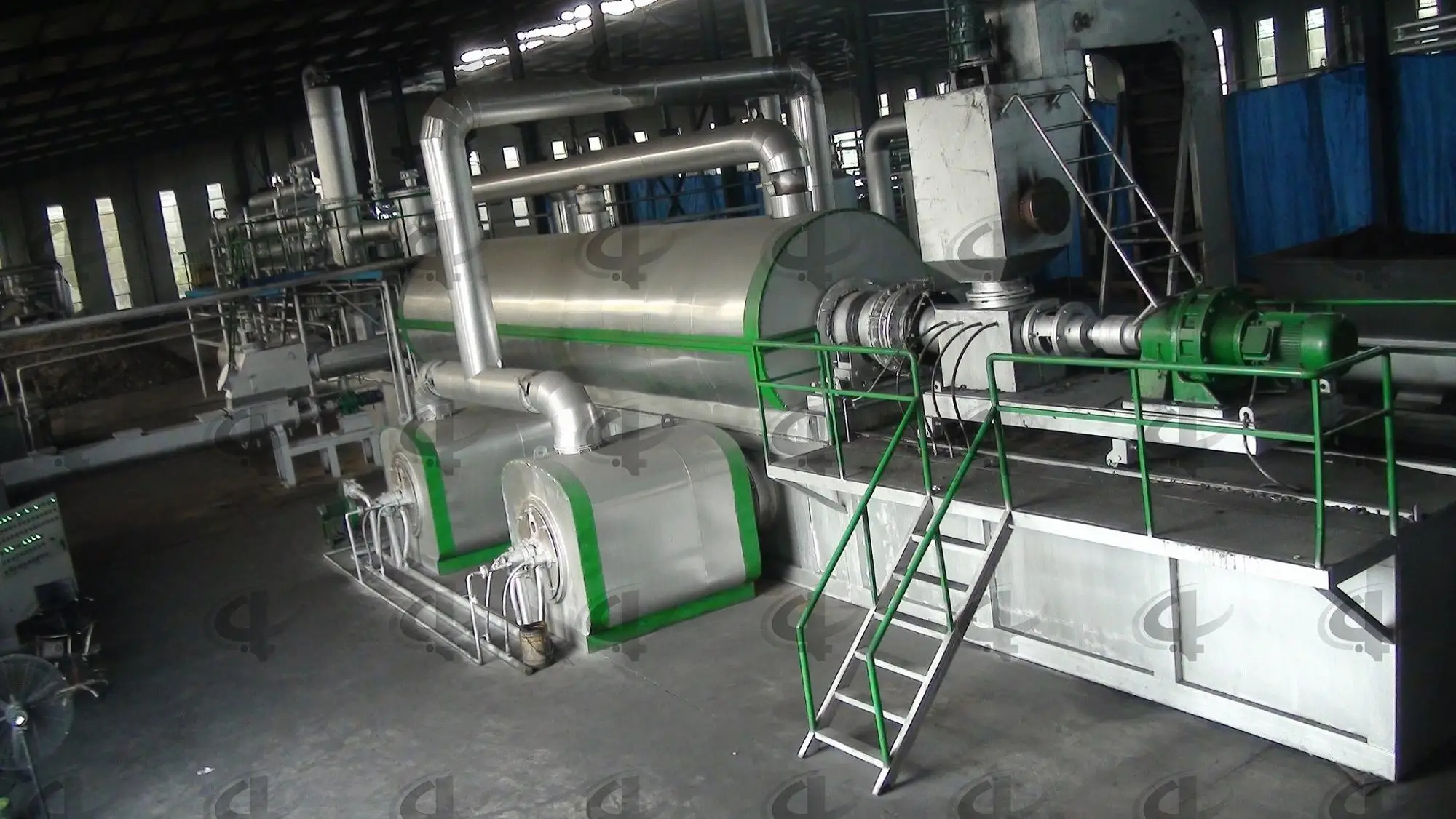 Fully automatic plastic rubber pyrolysis plant continuous carbonization furnace
