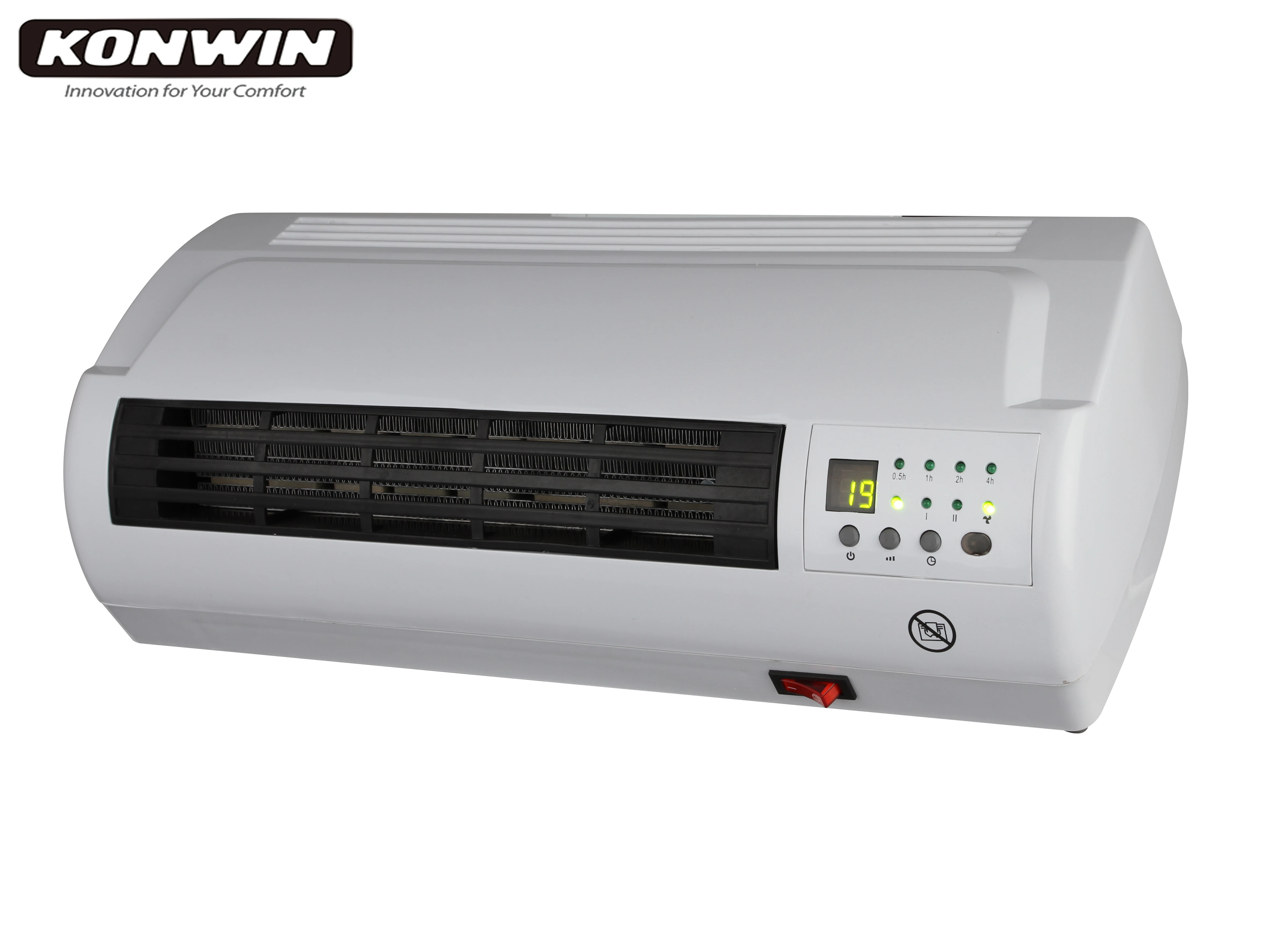 Konwin 2000W PTC Ceramic Remote Controlled Wall-Mounted Electric Air Heater for Home Bathroom Use