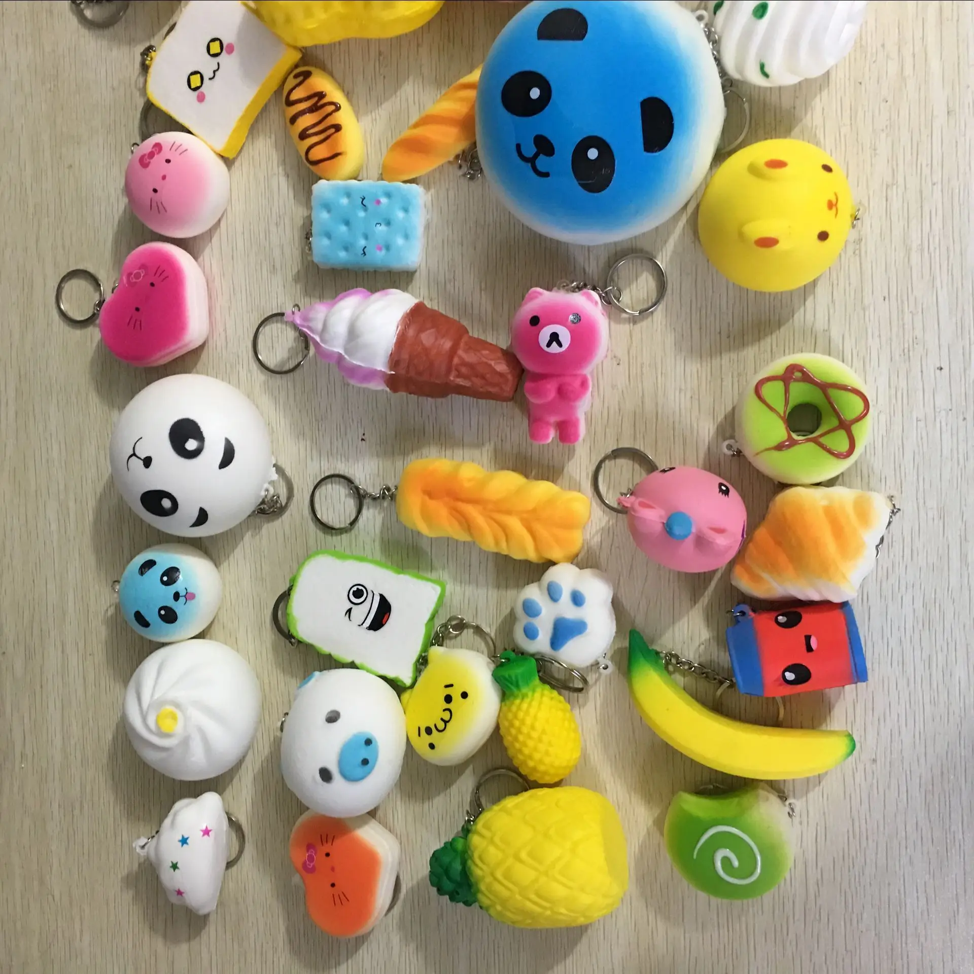 10 PCS Slow Rising Toy Kawaii Squishy Set with Keychain