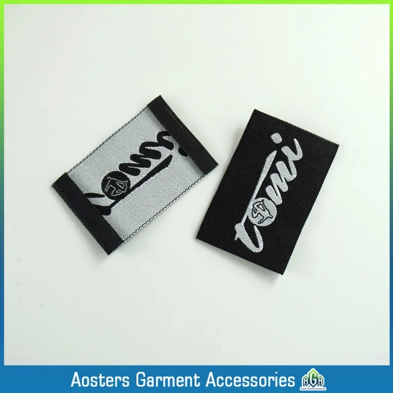Best quality soft fold garment woven neck label custom woven labels for clothing