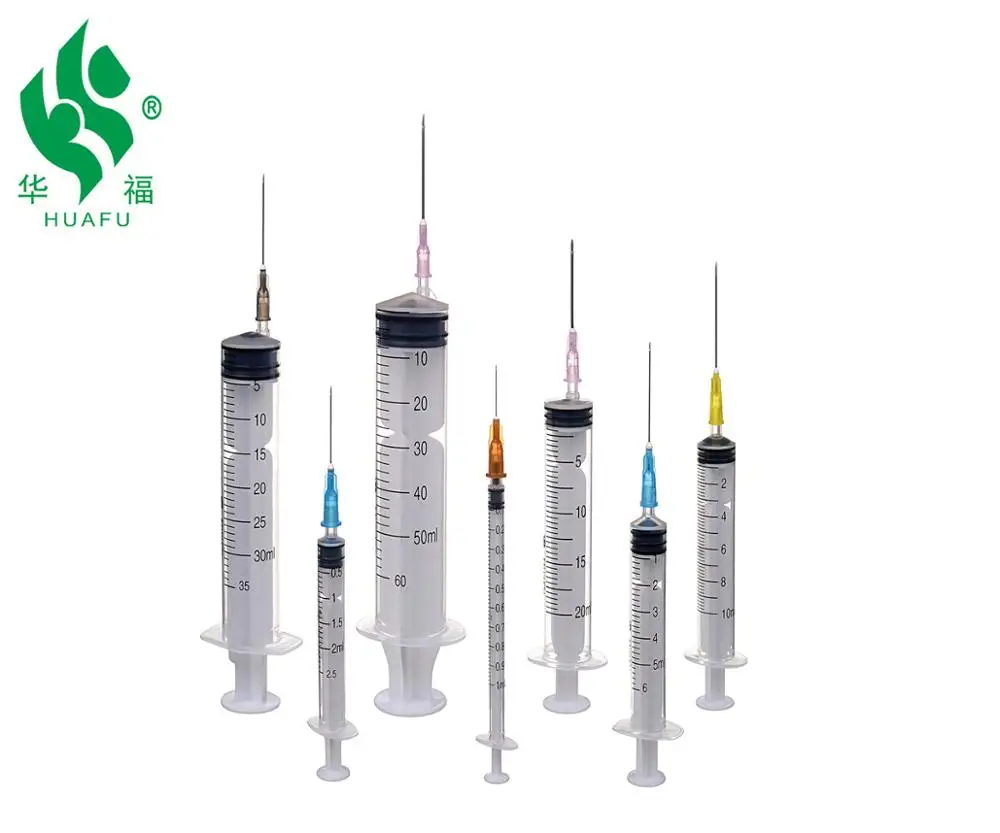 
disposable syringe luer lock with needle 5ml 21g 23g 32g needle 