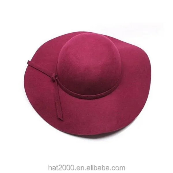 Fashion Vintage Women Ladies Floppy Wide Brim Bowler faxul wool fedora hats