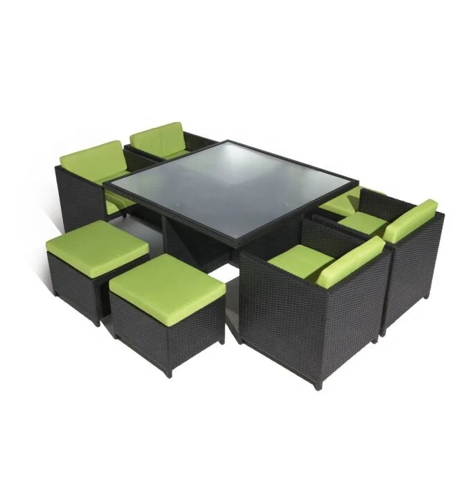 space saving furniture  4 seater modern rattan compact dining table set