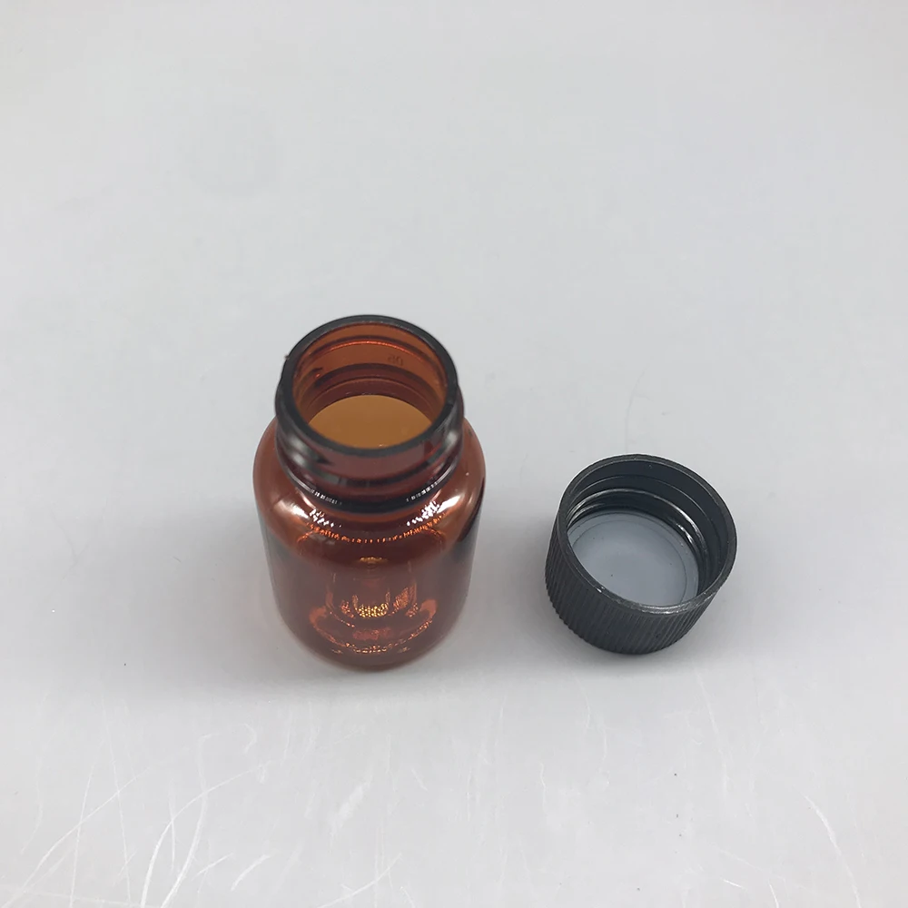 
Cleaning shop Pharmaceutical 25ml empty PET plastic Amber liquid small bottle with screw cap 