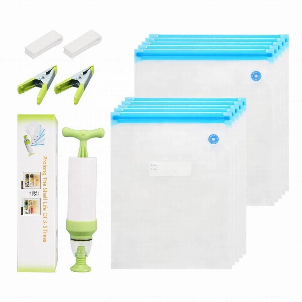 Factory Direct Sales BPA Free Reusable Sous Vide Bags With Pump Kit