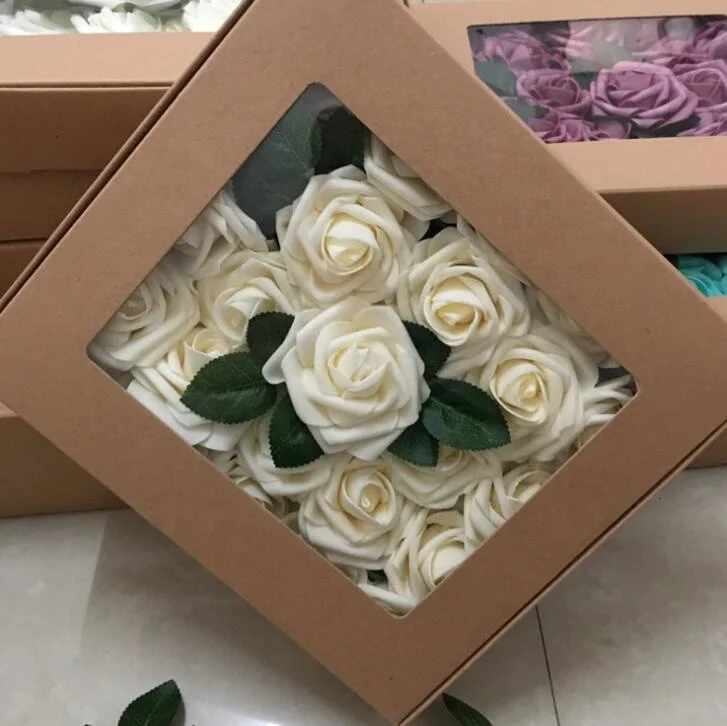 FCF1101 Artificial Flowers Real Looking  Foam Roses with Stems Foam Flowers for DIY Wedding Bouquets Bridal Shower