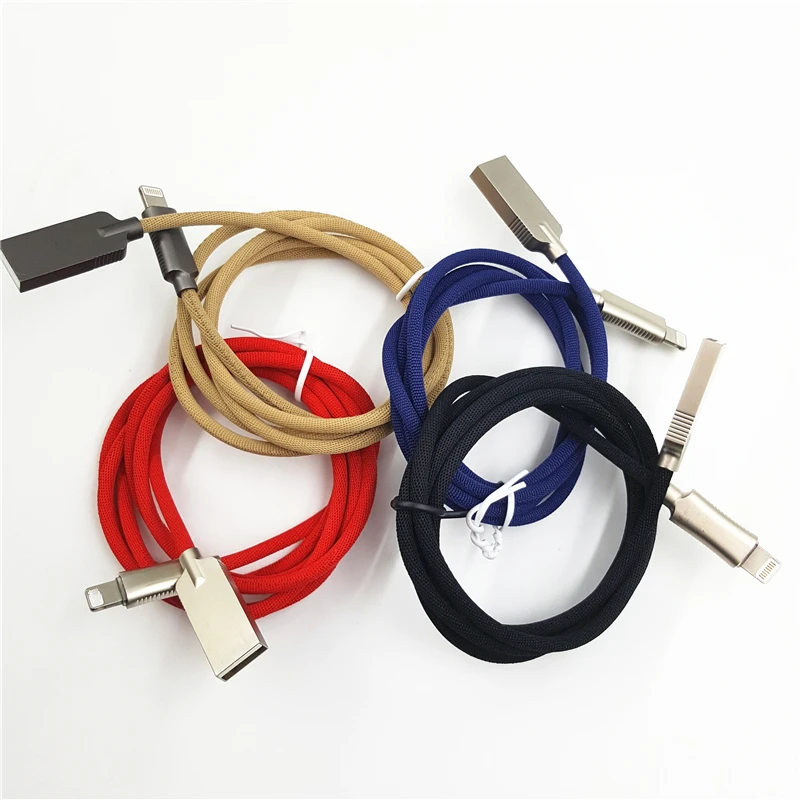 Smart Auto Disconnect nylon braided USB Cable Intelligent Fast Charger Phone Cable for iOS 11 10 9 for iphone date cable