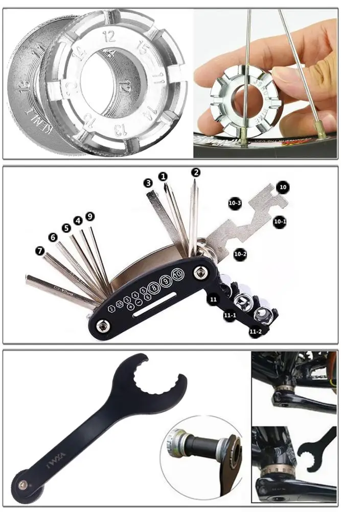 Bicycle Repair Tools flywheel remover socket bottom bracket removing socket tool chain cutter crank removing tool Bike Parts