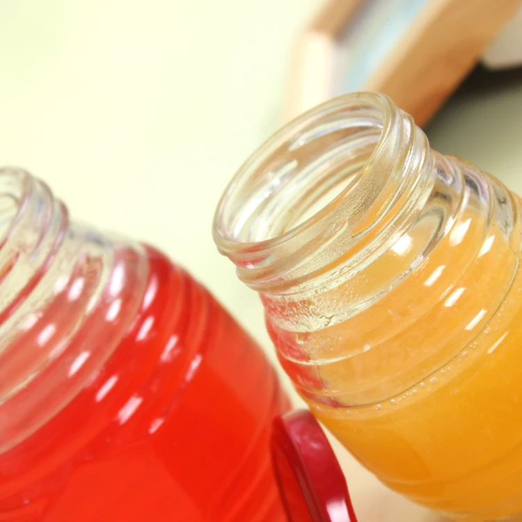 
730ml 500g 1000g Honey Honeycomb Glass Bottle With Tin Plate Lid Bee Honey Jar 