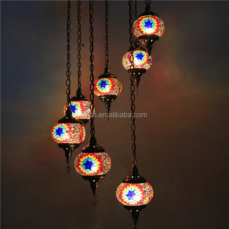 
handmade Mosaic Art single Turkish Lamps Chandelier CC7M01 