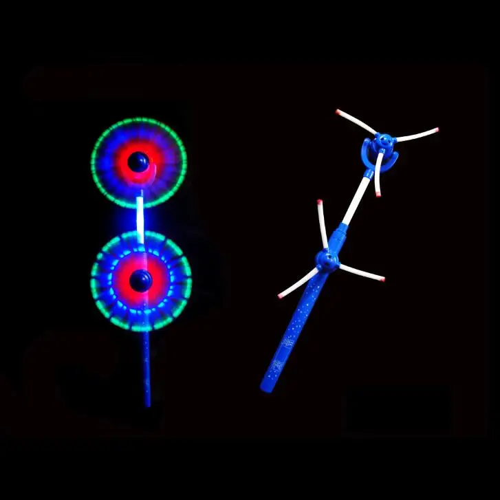 Best Toys For 2020 Christmas Gift Windmill Double-End LED Flashing Spinner Christmas 6 LED Double End Flashing Windmill