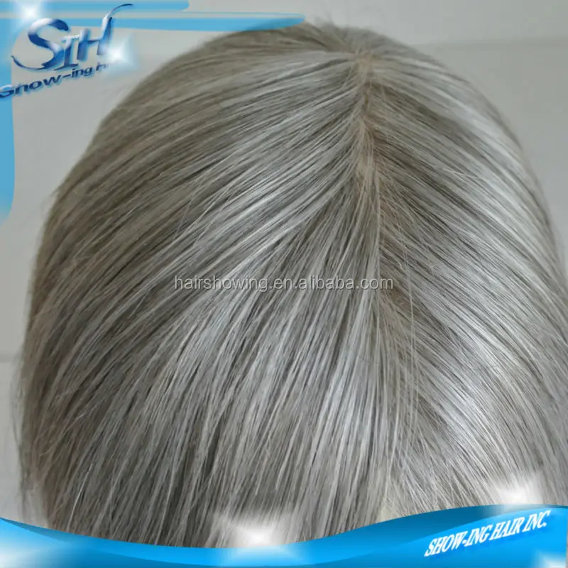 
Synthetic gray hair toupee for old men 