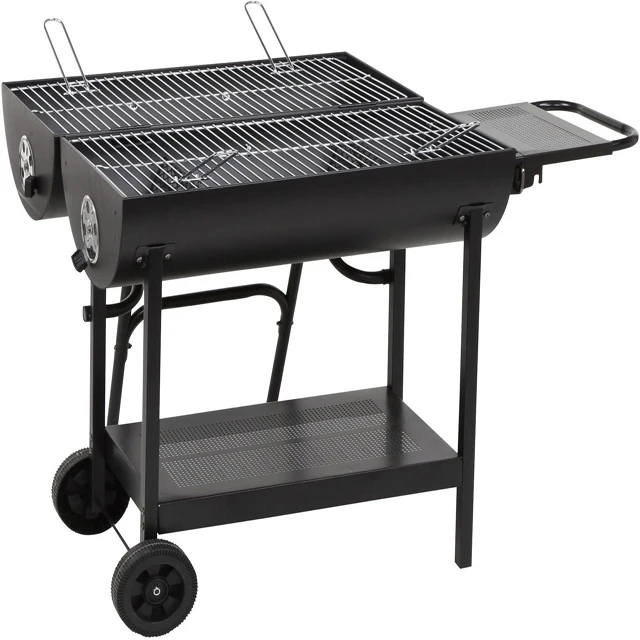 Double Sided Oil Drum BBQ Gill Outdoor Charcoal Barbeque  Grill