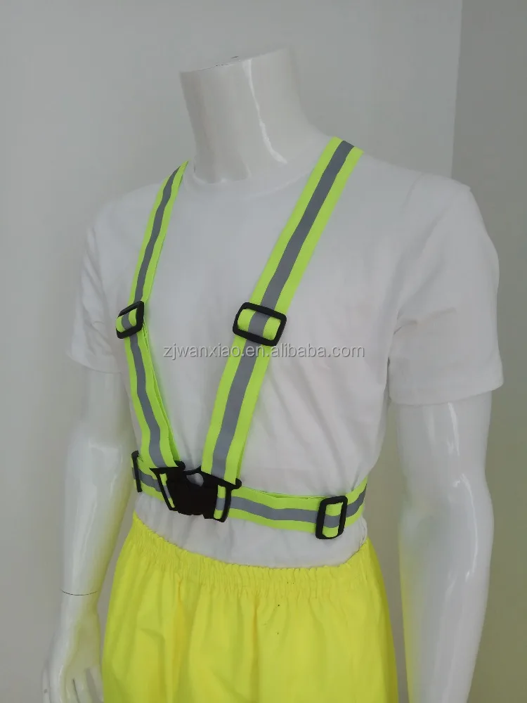 Fluo Здравствуйте Vis Эластичный регулируемый светоотражающий ремень для бега велосипеда жилет с пряжкой