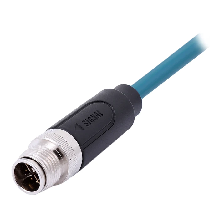 m12 waterproof ethernet connector x-coded cable 8 pin connector