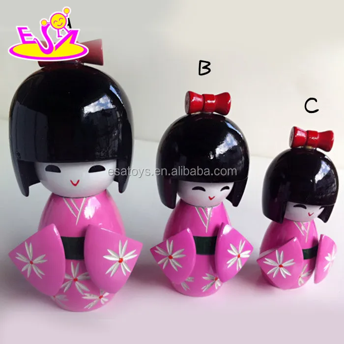Wholesale Colored wooden kimono doll,Best seller Japanese kimonos kokeshi doll set,Real doll japanese geisha dolls W06D070C