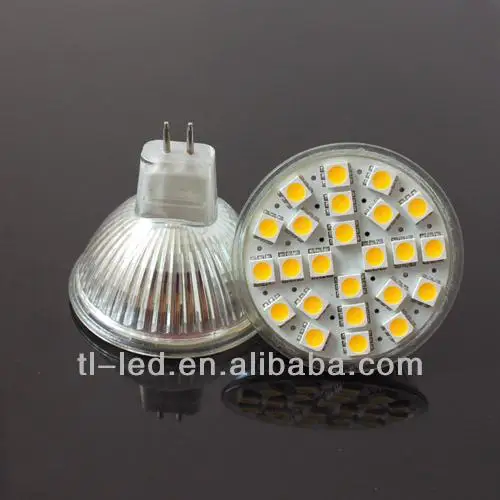 
 3,5 Вт Светодиодная лампа MR16 SMD5050 * 24 310-370lumen 10-30VDC / 8-24V AC  