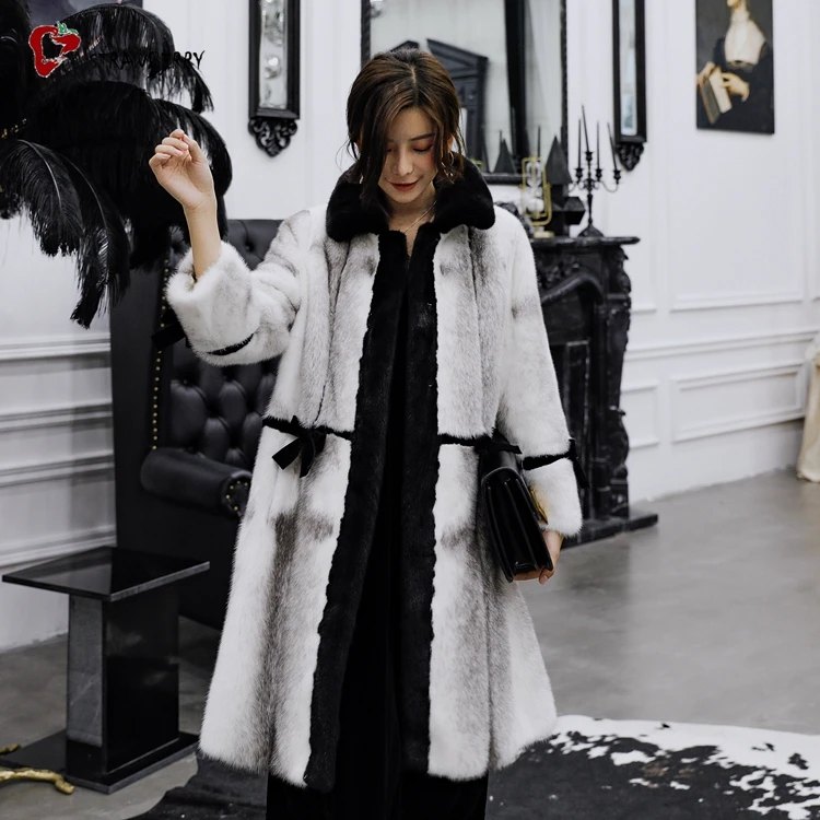 2018 New Design Winter Women Luxury Real Mink Fur Coat Natural Mink Fur Coat