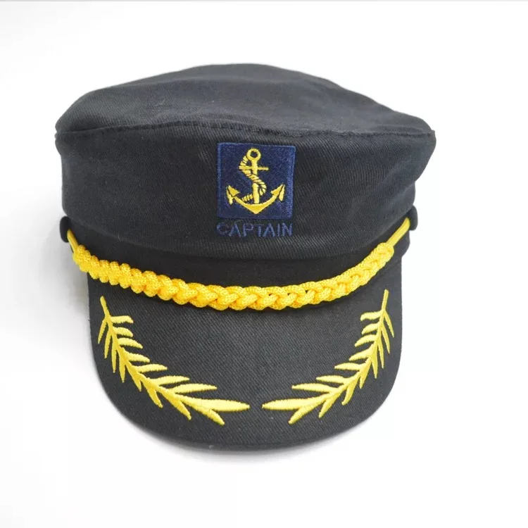 fashion custom captain sailor cap hat with emb and rope