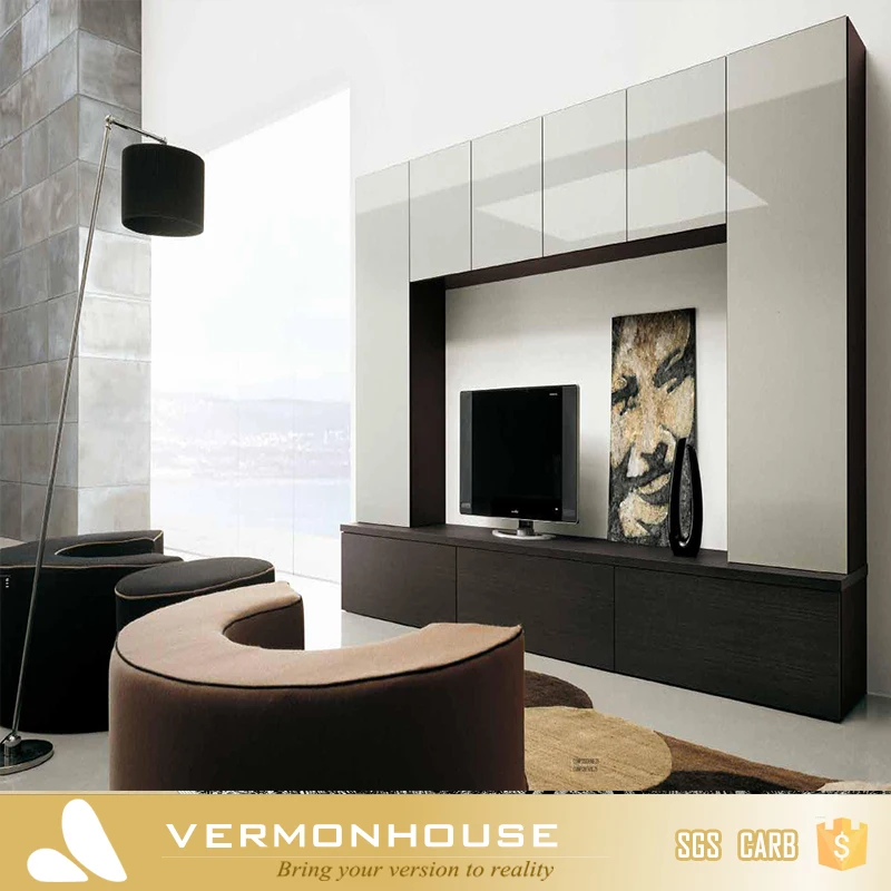2021 Hangzhou vermont Modern Wooden TV Cabinet And White High Gloss TV Stand