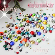Tamanho e cores misturadas 10 g/saco Nail Art strass SS6-SS30 Flatback não Hot Fix strass cola para unhas decoração