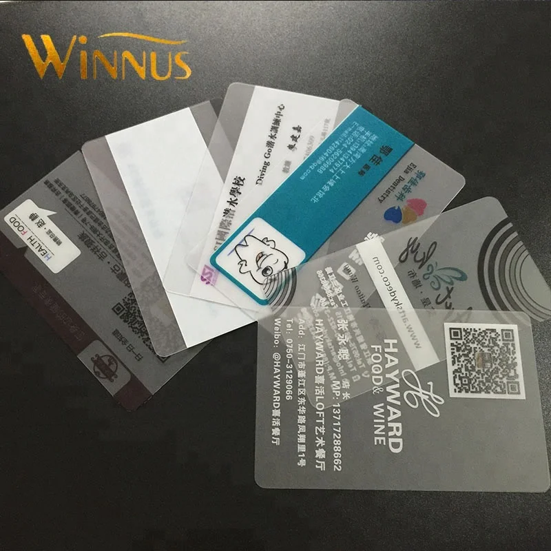 cheap printing clear plastic material transparent pvc business card
