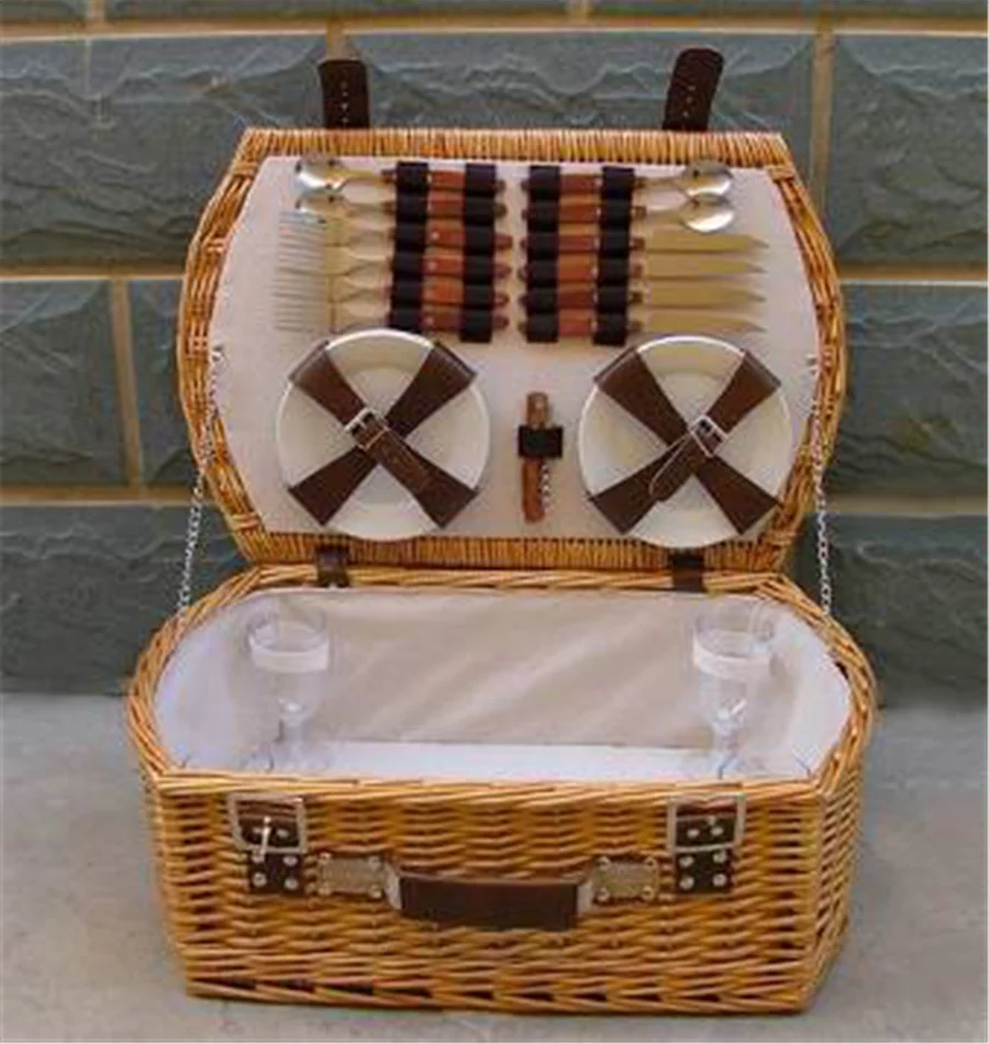 Good quality wholesale picnic basket rectangle large trip basket