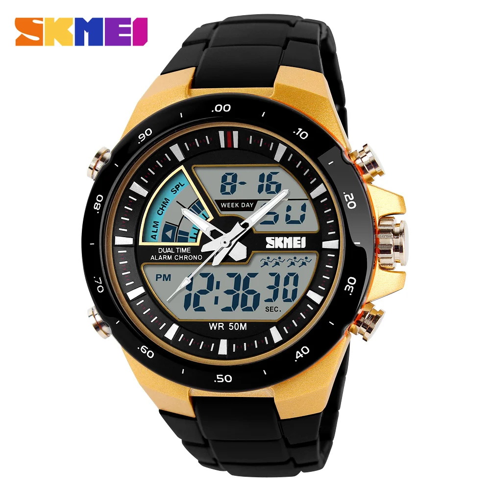 Analog digital watches gift  quamer sport watch price waterproof jam Tangan skmei 1016