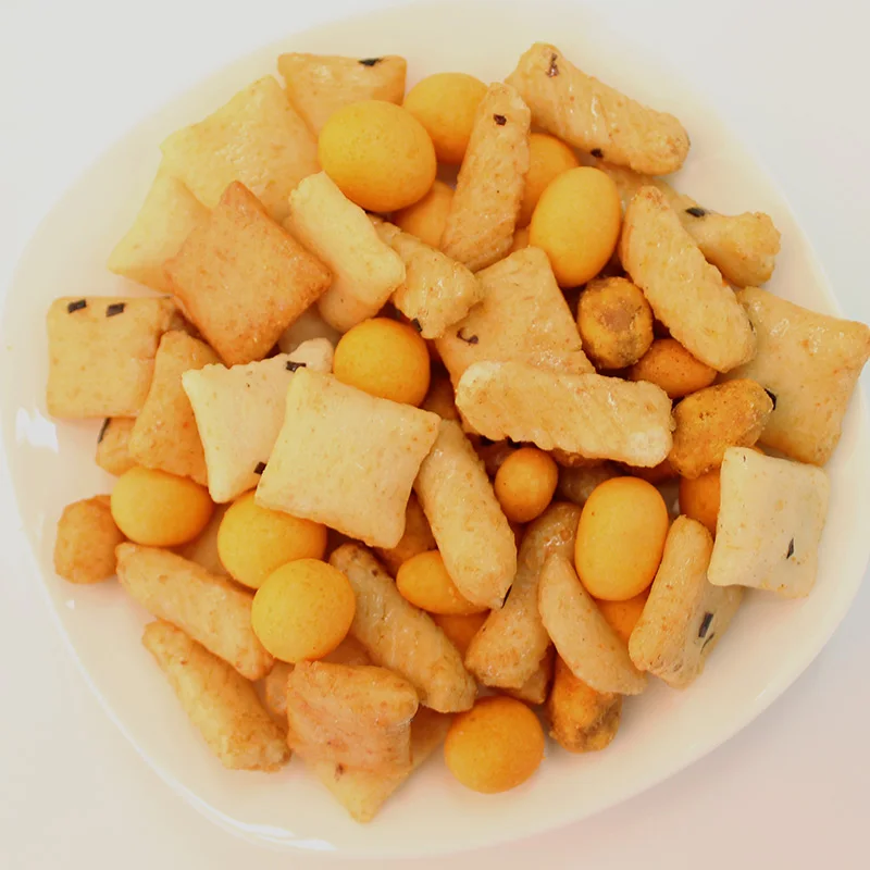 Chili Flavored Rice Crackers & Coated Peanuts wholesale healthy food snacks